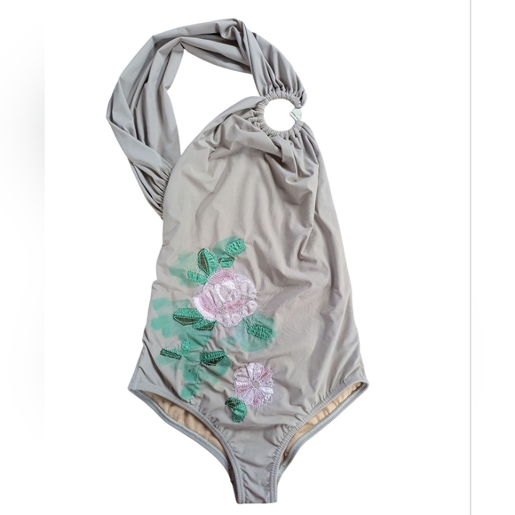 Rosa Cha Other - Rosa Cha One Shoulder Embroidered Swimsuit Size Medium